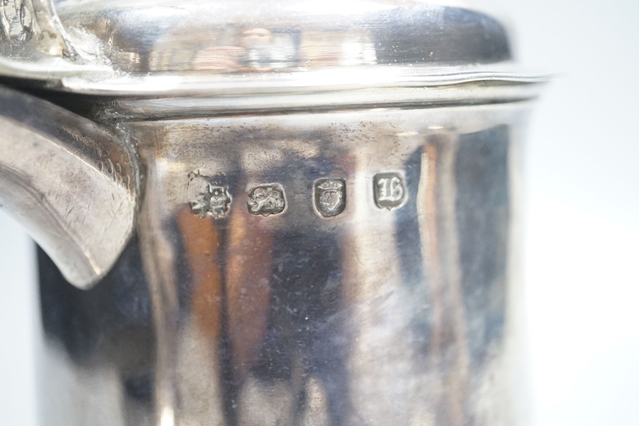 An early George III silver tankard, William & Robert Peaston, London,1763, height 18.9cm, 23oz (a.f.).